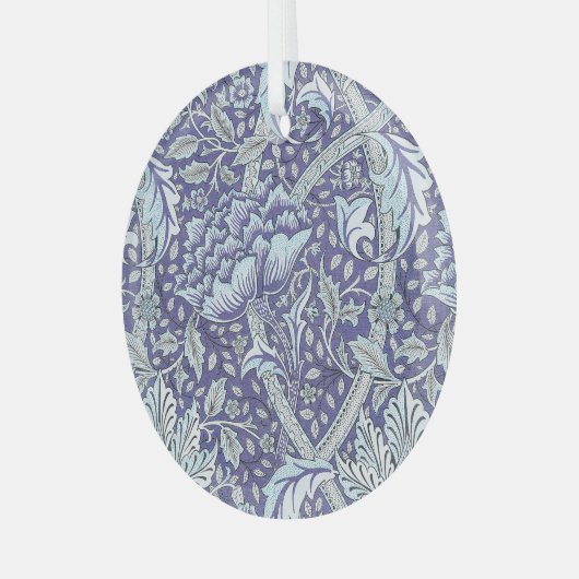 William Morris Windrush blauwe bloemen Glas Ornament (Voorkant links)