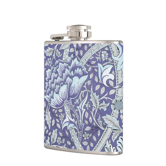 William Morris Windrush blauwe bloemen Heupfles (Links)