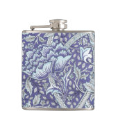 William Morris Windrush blauwe bloemen Heupfles (Voorkant)