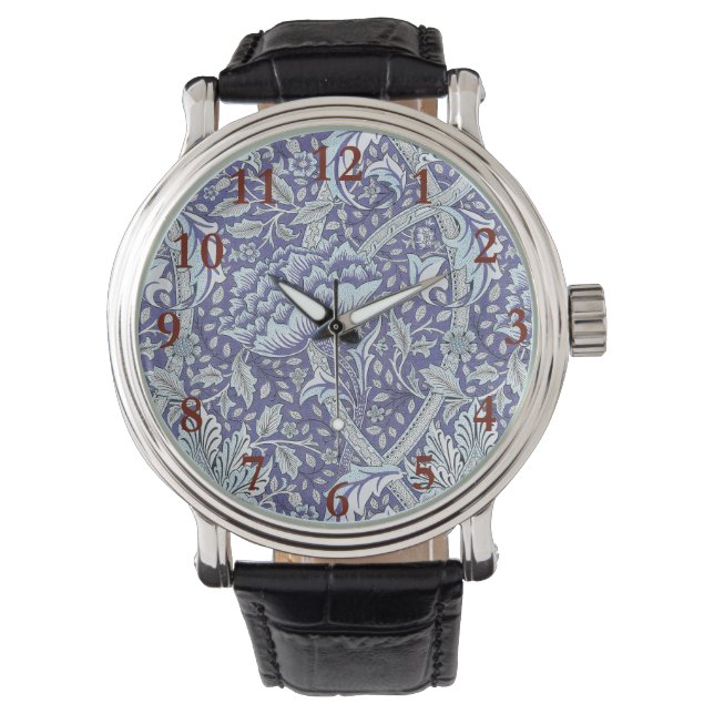 William Morris Windrush blauwe bloemen Horloge (Voorkant)