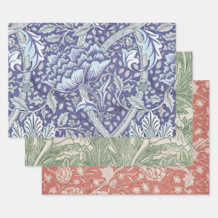 William Morris Windrush blauwe bloemen Inpakpapier Vel