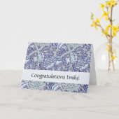 William Morris Windrush blauwe bloemen Kaart (Gele Bloem)