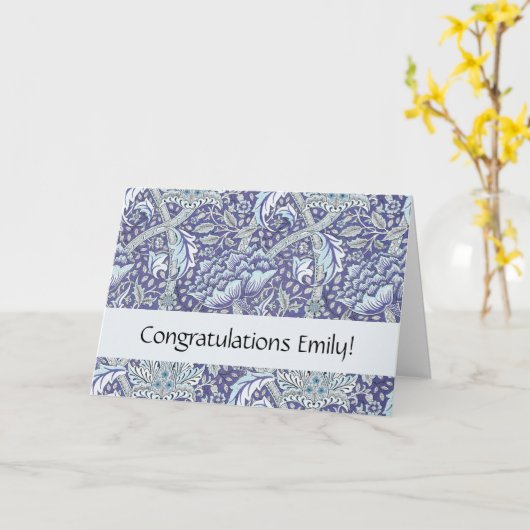 William Morris Windrush blauwe bloemen Kaart (Gele Bloem)