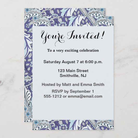 William Morris Windrush blauwe bloemen Kaart (Voorkant / Achterkant)