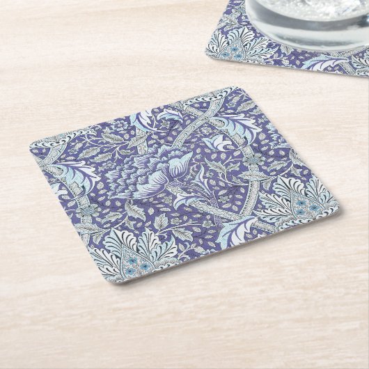 William Morris Windrush blauwe bloemen Kartonnen Onderzetters (Schuin)