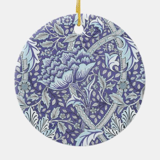 William Morris Windrush blauwe bloemen Keramisch Ornament (Achterkant)