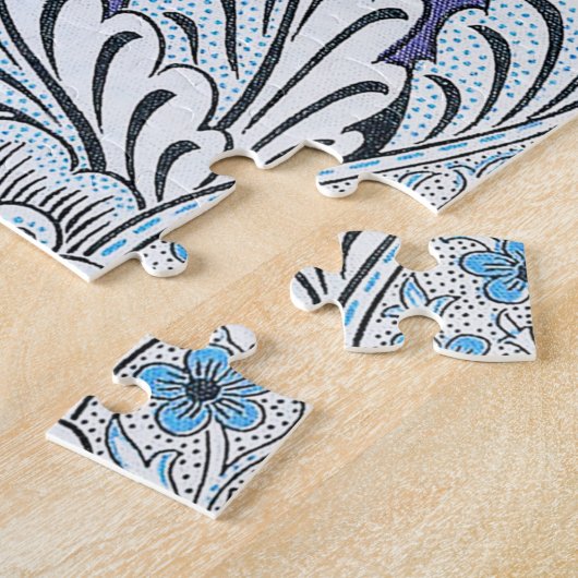 William Morris Windrush blauwe bloemen Legpuzzel (Zijkant)