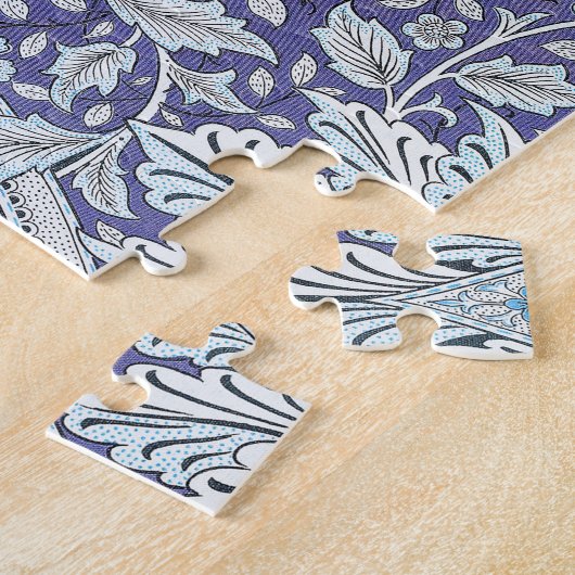 William Morris Windrush blauwe bloemen Legpuzzel (Zijkant)