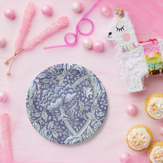 William Morris Windrush blauwe bloemen Papieren Bordje (Feest)