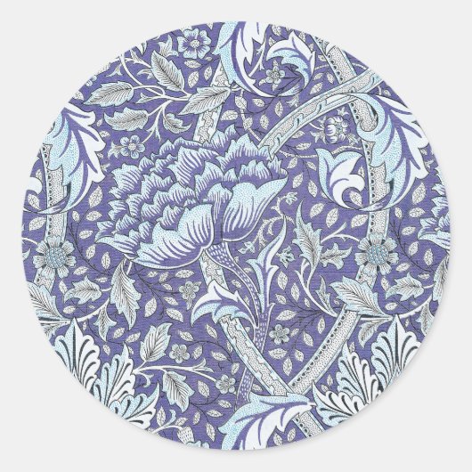 William Morris Windrush blauwe bloemen Ronde Sticker (Voorkant)