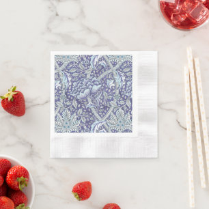 William Morris Windrush blauwe bloemen Servet