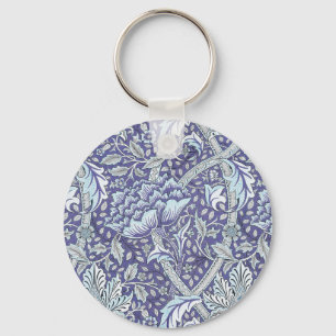 William Morris Windrush blauwe bloemen Sleutelhanger