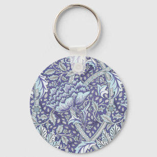 William Morris Windrush blauwe bloemen Sleutelhanger