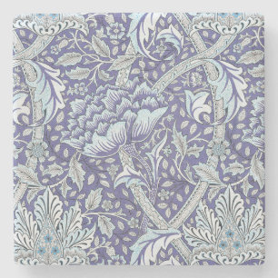 William Morris Windrush blauwe bloemen Stenen Onderzetter