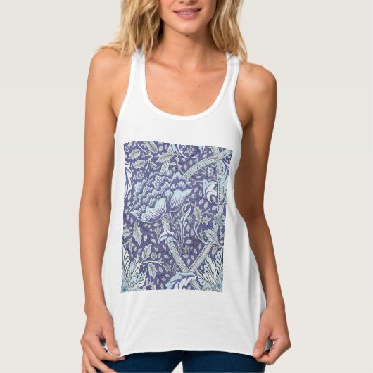 William Morris Windrush blauwe bloemen Tanktop (Voorkant)