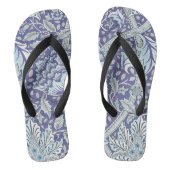 William Morris Windrush blauwe bloemen Teenslippers (Voetbed)