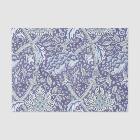 William Morris Windrush blauwe bloemen Tissuepapier (Voorkant)