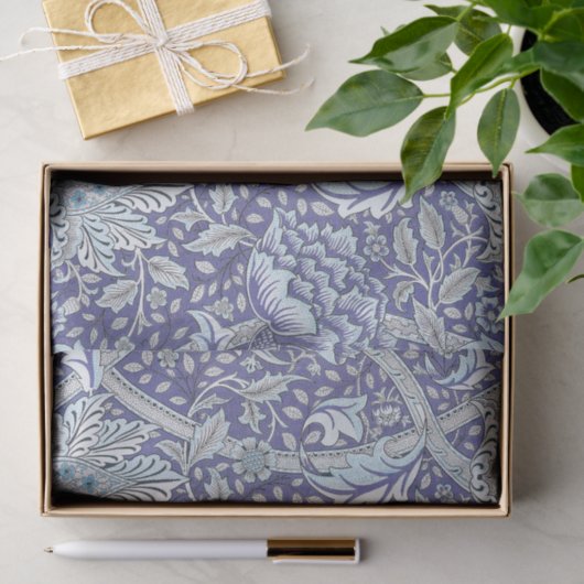 William Morris Windrush blauwe bloemen Tissuepapier (Geschenk)