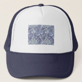 William Morris Windrush blauwe bloemen Trucker Pet (Voorkant)