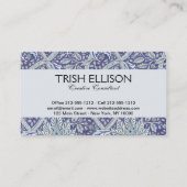 William Morris Windrush blauwe bloemen Visitekaartje (Achterkant)