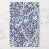 William Morris Windrush blauwe bloemen Voedselcontainer Etiket (Enkel label)