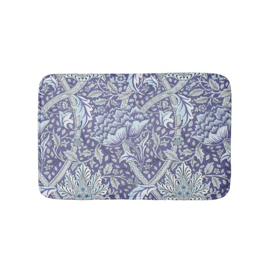 William Morris Windrush Blauwe Bloempatroon Badmat (Voorkant)