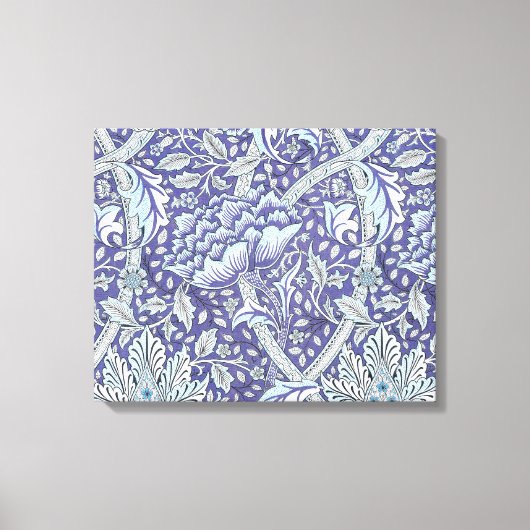William Morris Windrush Blauwe Bloempatroon Canvas Afdruk (Voorkant)