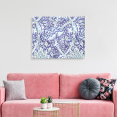 William Morris Windrush Blauwe Bloempatroon Canvas Afdruk (Insitu (Woonkamer))