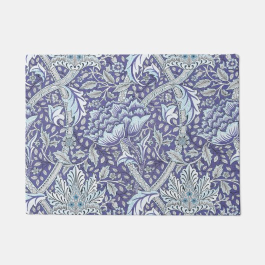 William Morris Windrush Blauwe Bloempatroon Deurmat (Voorkant)