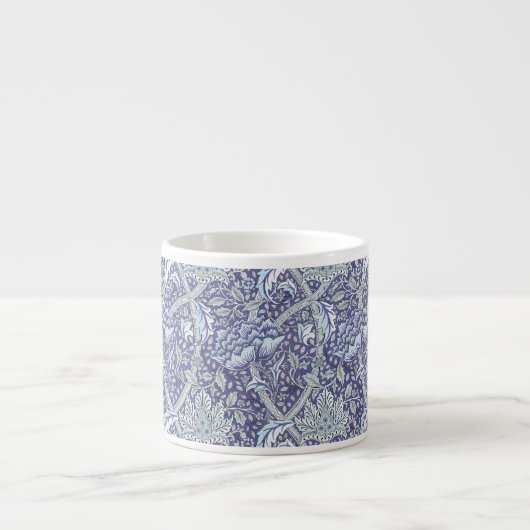 William Morris Windrush Blauwe Bloempatroon Espresso Kop (Voorkant)