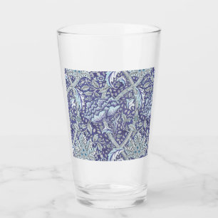 William Morris Windrush Blauwe Bloempatroon Glas