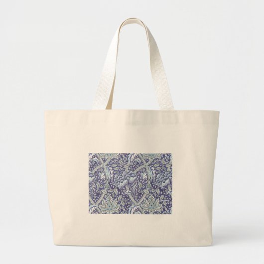 William Morris Windrush Blauwe Bloempatroon Grote Tote Bag (Voorkant)
