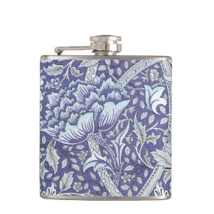 William Morris Windrush Blauwe Bloempatroon Heupfles