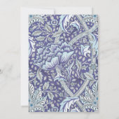 William Morris Windrush Blauwe Bloempatroon Kaart (Achterkant)