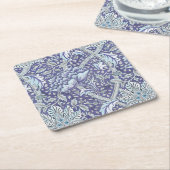 William Morris Windrush Blauwe Bloempatroon Kartonnen Onderzetters (Schuin)