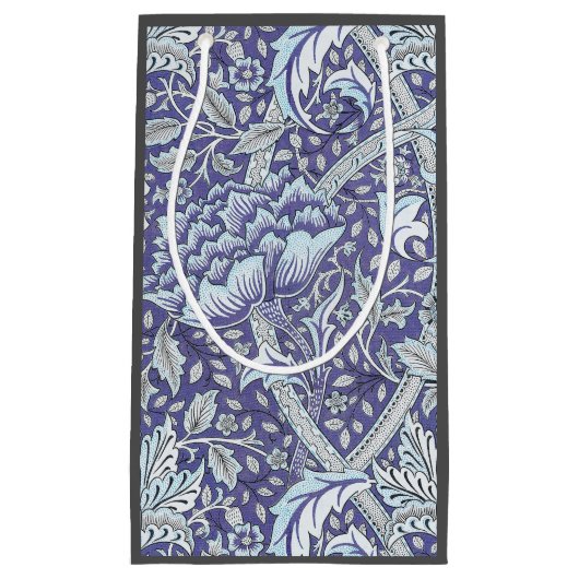 William Morris Windrush Blauwe Bloempatroon Klein Cadeauzakje (Voorkant)