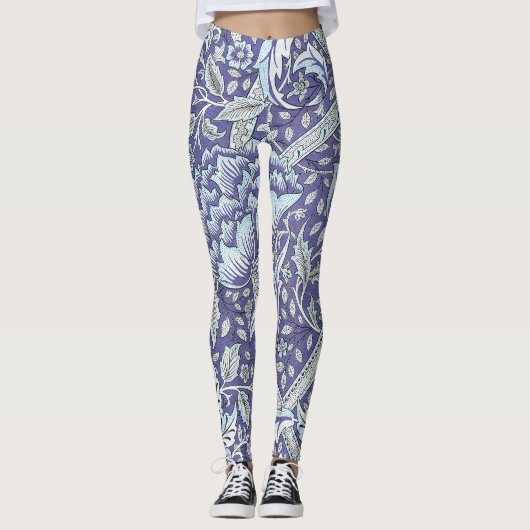 William Morris Windrush Blauwe Bloempatroon Leggings (Voorkant)