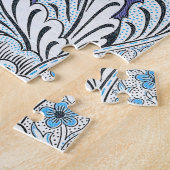 William Morris Windrush Blauwe Bloempatroon Legpuzzel (Zijkant)