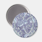 William Morris Windrush Blauwe Bloempatroon Magneet (Voorkant / Achterkant)