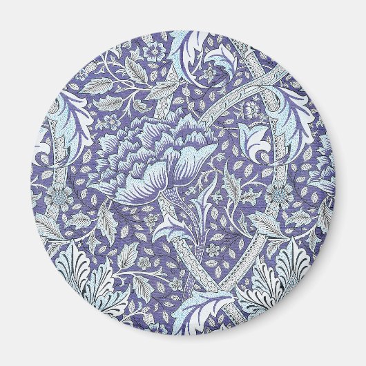 William Morris Windrush Blauwe Bloempatroon Magneet (Voorkant)