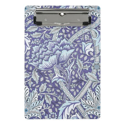 William Morris Windrush Blauwe Bloempatroon Mini Klembord (Voorkant)