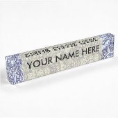 William Morris Windrush Blauwe Bloempatroon Naambordje