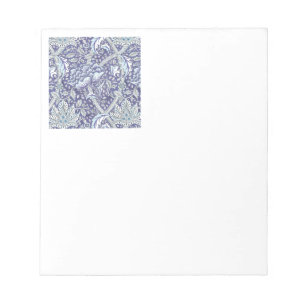 William Morris Windrush Blauwe Bloempatroon Notitieblok
