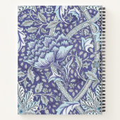 William Morris Windrush Blauwe Bloempatroon Notitieboek (Achterkant)