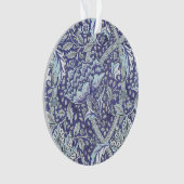 William Morris Windrush Blauwe Bloempatroon Ornament (voorkant)