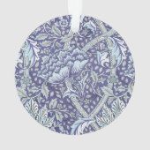 William Morris Windrush Blauwe Bloempatroon Ornament (achterkant)
