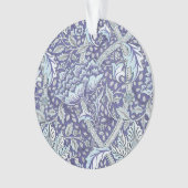 William Morris Windrush Blauwe Bloempatroon Ornament (voorkant)