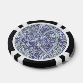 William Morris Windrush Blauwe Bloempatroon Poker Chips (Enkel)