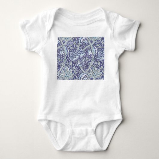 William Morris Windrush Blauwe Bloempatroon Romper (Voorkant)