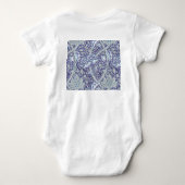 William Morris Windrush Blauwe Bloempatroon Romper (Achterkant)